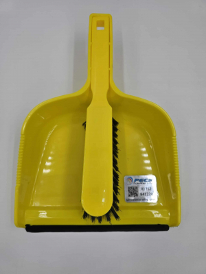 DUSTPAN & BRUSH SET - YELLOW (SOFT BRISTLE)