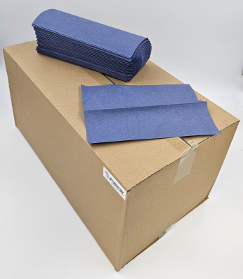 HANDTOWEL INTERFOLD BLUE 1PLY V FOLD