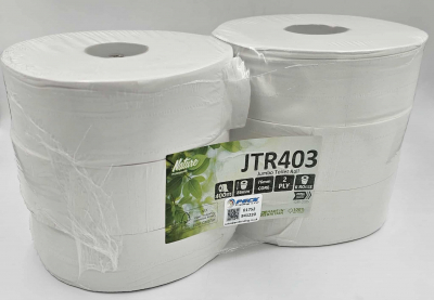 MAXI JUMBO TOILET ROLL - 400MT 3InchCORE 2PLY WHITE